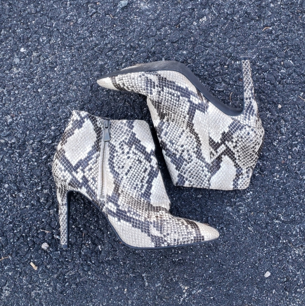 BP snakeskin heel booties